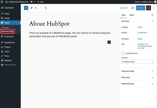 how to add a new page in wordpress.1